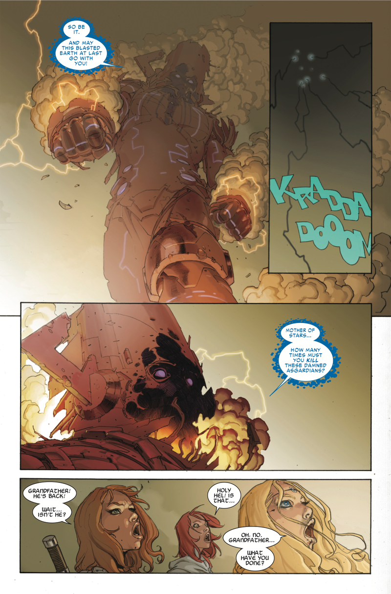 Illustration for article titled Exclusive Marvel preview: Necro-Thor battles Galactus in Thor: God Of Thunder #23